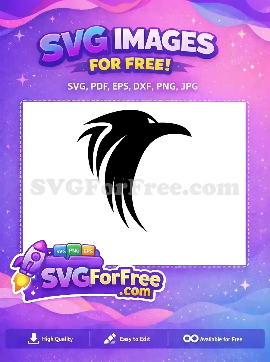 Free Intense Black Eagle Head Free Majestic Bird Silhouette Free SVG
