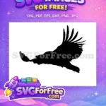 Free Majestic Soaring Free Powerful Wings Bald Eagle Outline Free SVG - Instant Download