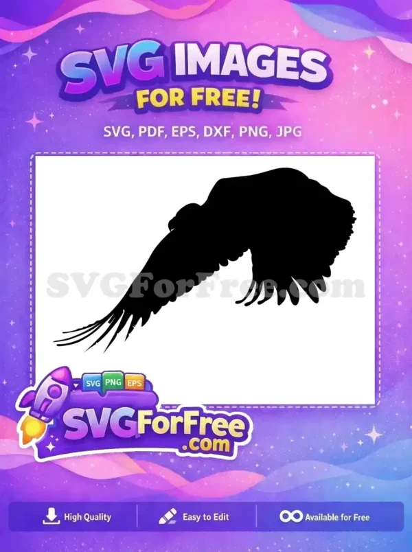 Free Black Eagle Wing Free Flying Silhouette Design Free SVG