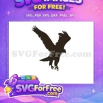 Free Majestic Flying Eagle Free Powerful Dark Silhouette Wildlife Art Free SVG - Instant Download