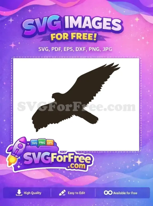 Free Soaring Eagle Free Dark Silhouette Wildlife Art Free SVG