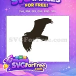 Free majestic flying eagle Free dark silhouette patriotic Free SVG - Instant Download