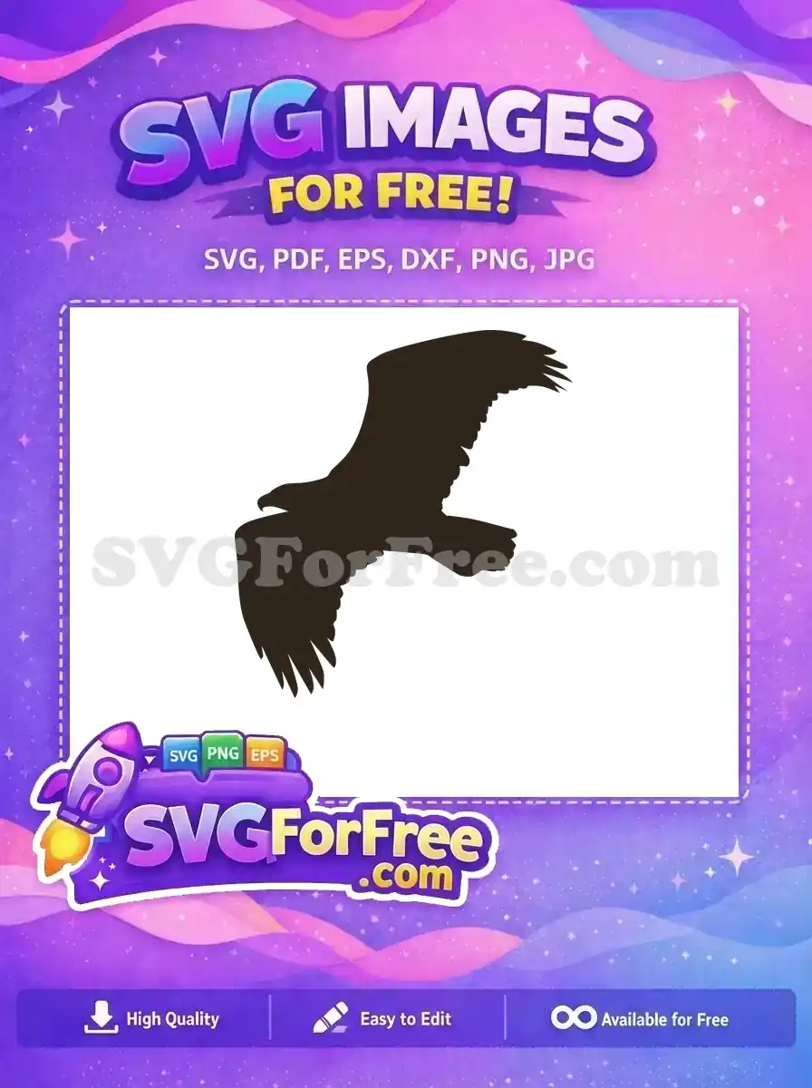 Free majestic flying eagle Free dark silhouette patriotic Free SVG