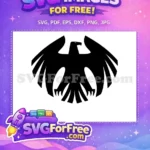 Free Black Fierce Eagle Free Wings Spread Design American Symbol Free SVG - Instant Download