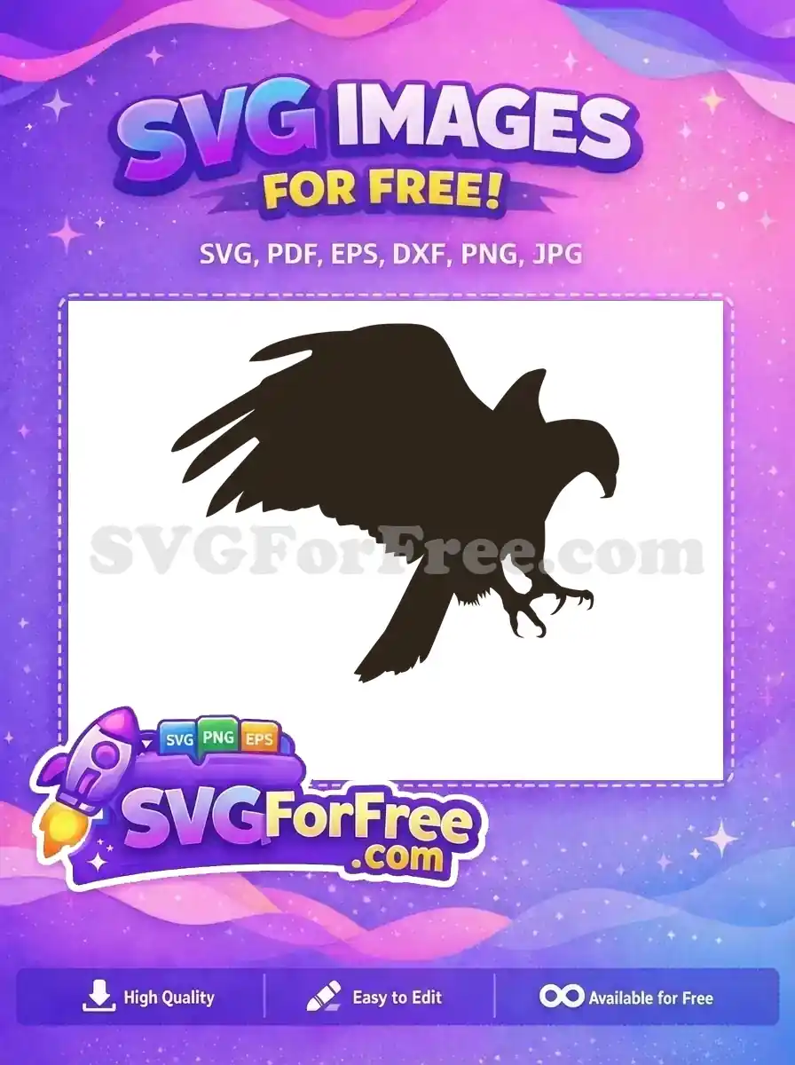Free Dark Silhouette Free Spreading Wings Talons Bird Free SVG