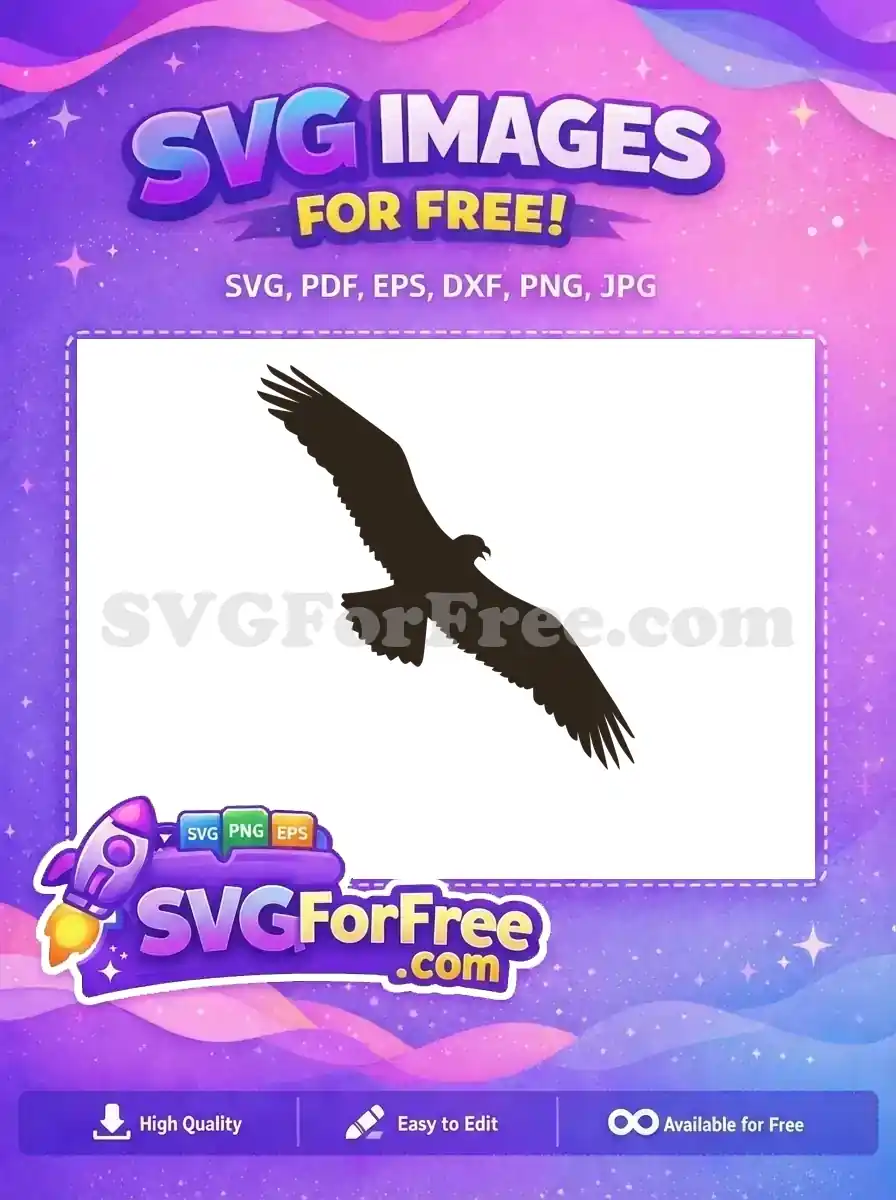 Free Dark Brown Eagle Free Majestic Flying Bird Wildlife Design Free SVG