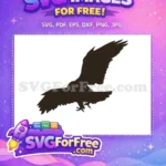 Free Flying Eagle Free Spread Wings Dark Silhouette Free SVG - Instant Download