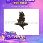 Free Majestic Soaring Silhouette Free Dark Brown Feathers Eagle Free SVG - Instant Download