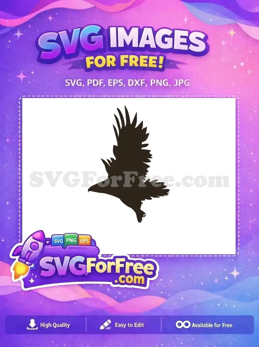 Free Majestic Soaring Silhouette Free Dark Brown Feathers Eagle Free SVG