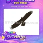 Free Dark Flying Eagle Free Majestic Silhouette Wildlife Art Free SVG - Instant Download