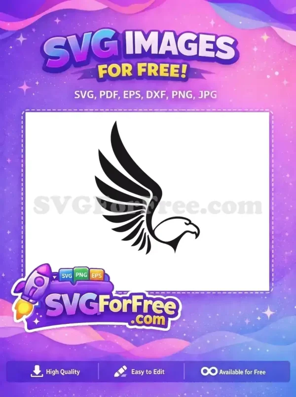 Free Majestic Black Eagle Free Soaring Powerful Wing Eagle Art Free SVG