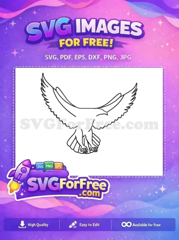 Free soaring eagle Free outstretched wings American Eagle Free SVG