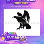 Free Powerful Flying Free Majestic Black Eagle Free SVG - Instant Download