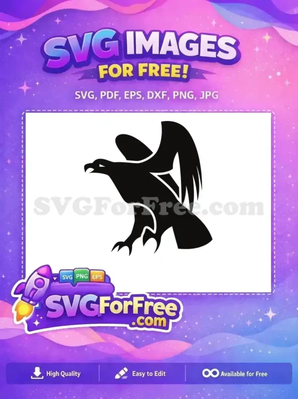 Free Powerful Flying Free Majestic Black Eagle Free SVG