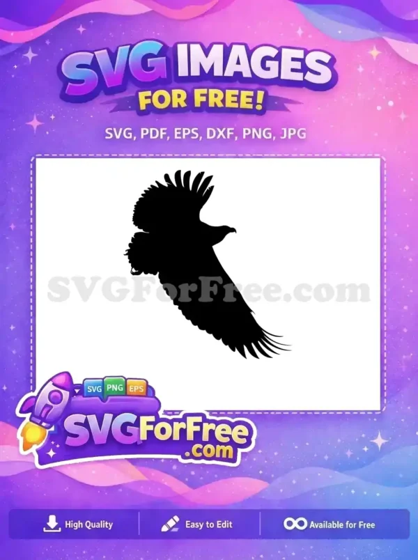 Free majestic flying Free powerful wings spread soaring bird Free SVG