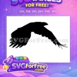 Free Flying Eagle Silhouette Free Spread Wings Black Patriotic Design Free SVG - Instant Download