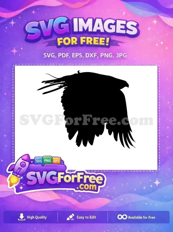 Free majestic flying Free soaring bird silhouette Eagle Free SVG