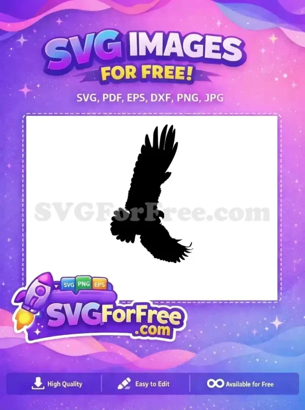 Free Majestic Soaring Free Powerful Black Silhouette Dynamic Flight Free SVG