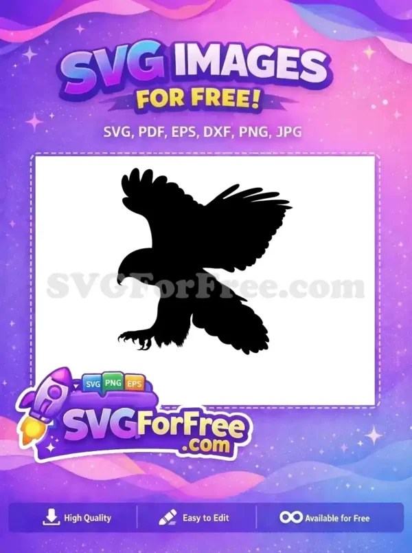 Free Black Flying Free Eagle Talons Wildlife Silhouette Free SVG