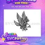 Free Fierce Flying Bald Eagle Free Spread Wings Sharp Talons Patriotic Free SVG - Instant Download