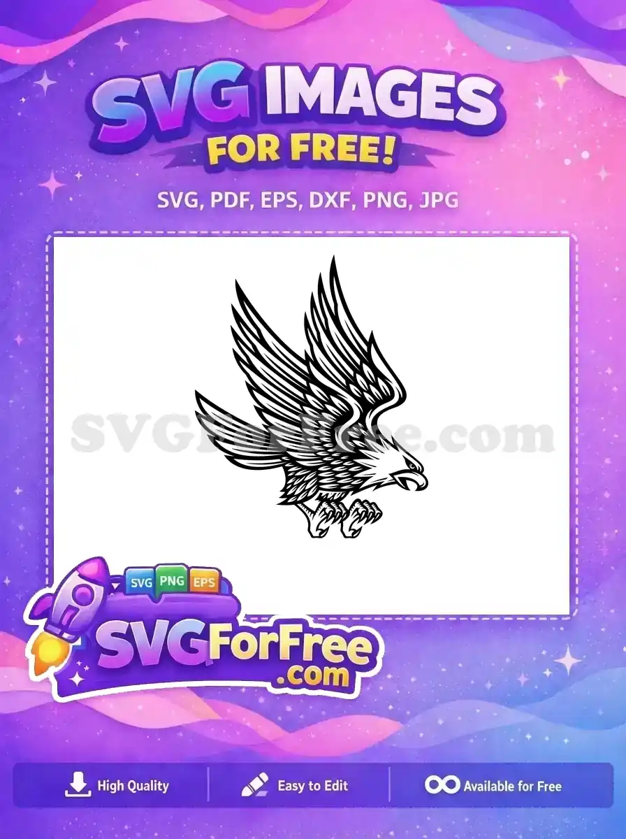 Free Fierce Flying Bald Eagle Free Spread Wings Sharp Talons Patriotic Free SVG