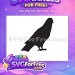 Free Black Silhouette Eagle Free Majestic Bird Profile Wildlife Art Design Free SVG - Instant Download