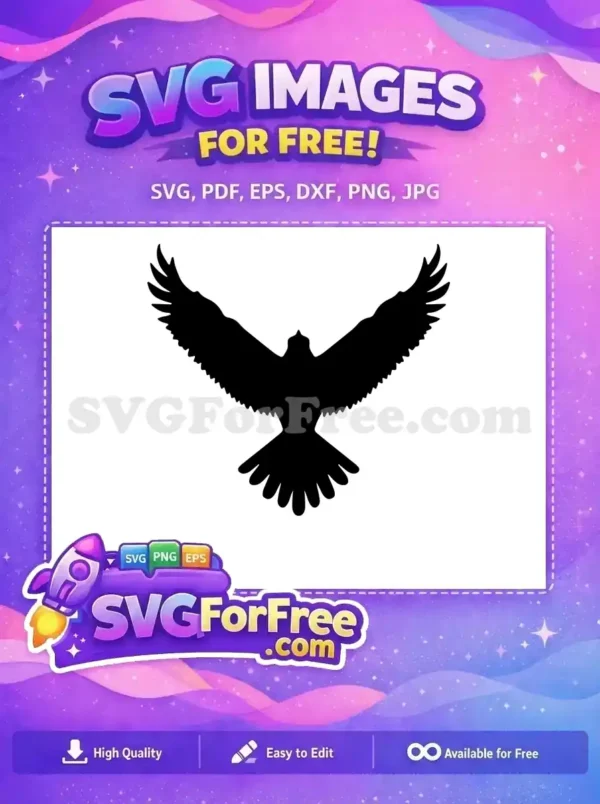 Free Majestic Flying Eagle Free Spread Wings Silhouette American Symbol Free SVG