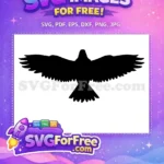 Free Flying Eagle Free Spread Wings Nature Silhouette Free SVG - Instant Download