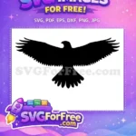 Free Mighty Black Flying Free Spreading Wings American Symbol Free SVG - Instant Download