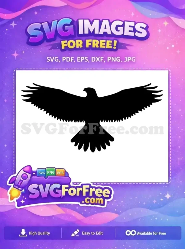 Free Mighty Black Flying Free Spreading Wings American Symbol Free SVG