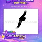 Free flying majestic eagle Free black silhouette design patriotic American Free SVG - Instant Download