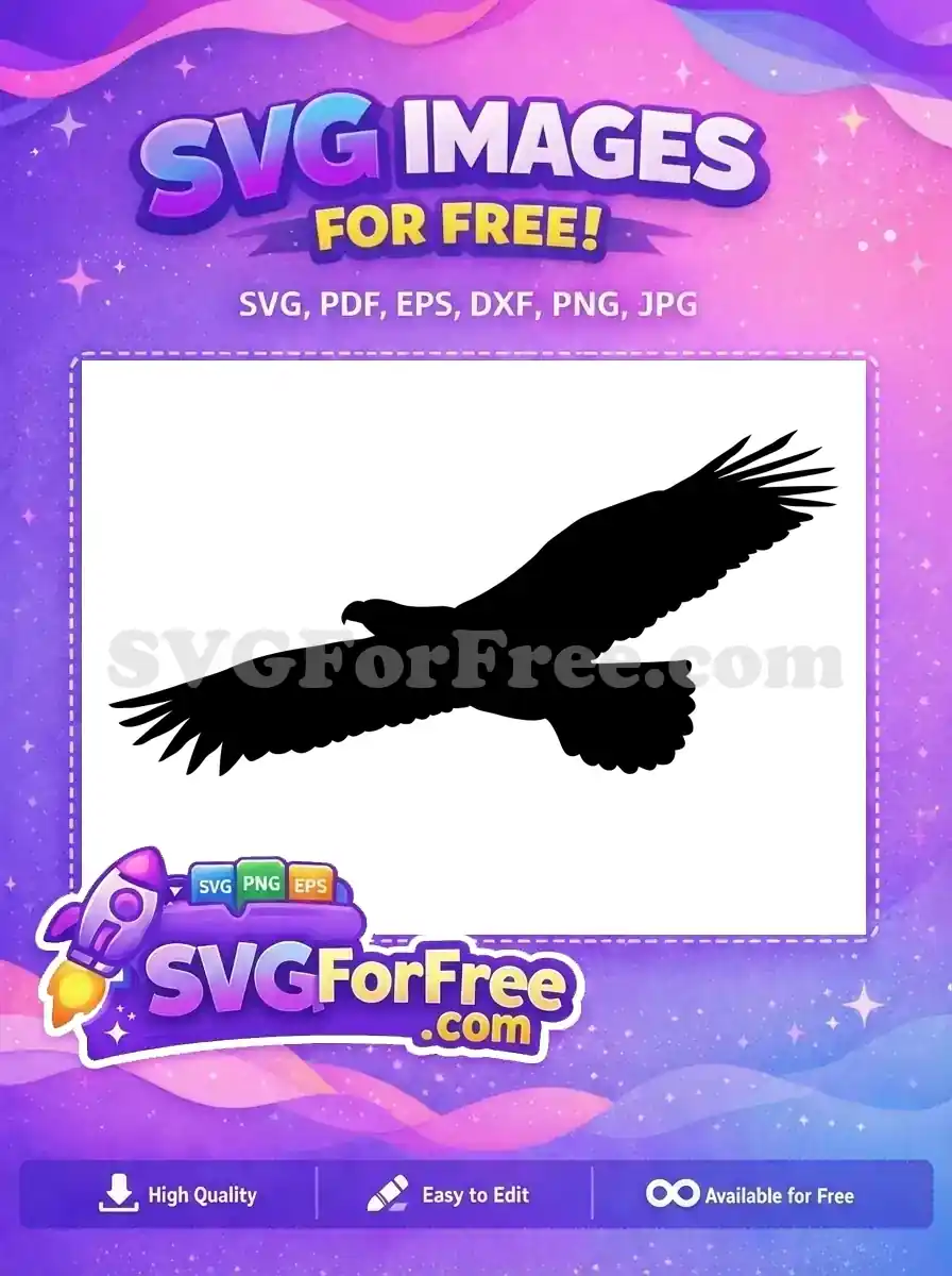 Free Powerful Flying Black Free Spread Majestic Wings Wild Animal Free SVG