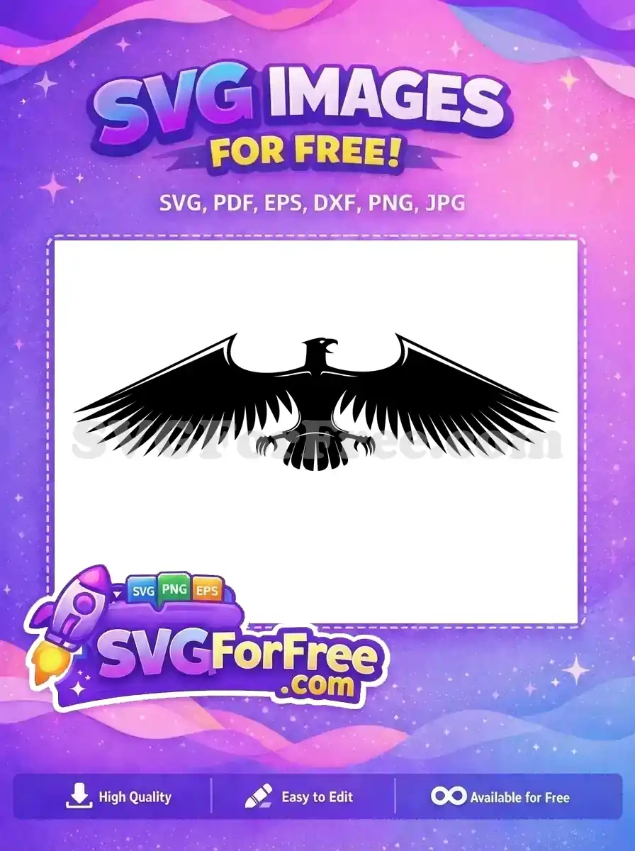 Free Fierce Black Eagle Free Spreading Wings Majestic Bird Free SVG