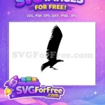 Free Black Silhouette Eagle Free Majestic Flying Wildlife Art Free SVG - Instant Download