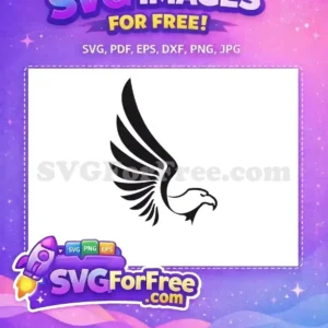 Free Black Flying Stylized Eagle Free Dynamic Fierce Feathered Wing Majestic Free SVG