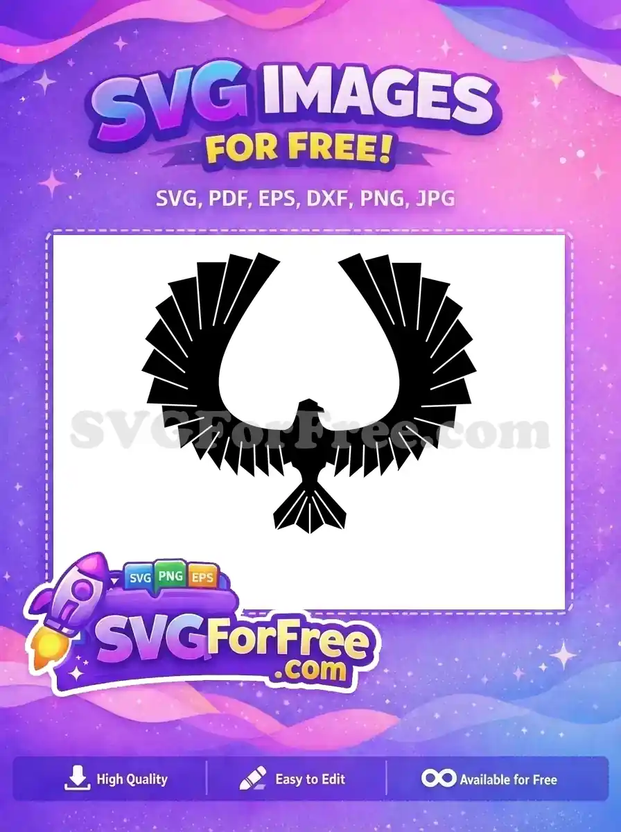 Free Majestic Black Eagle Free Stylized Wing Design Eagle Free SVG