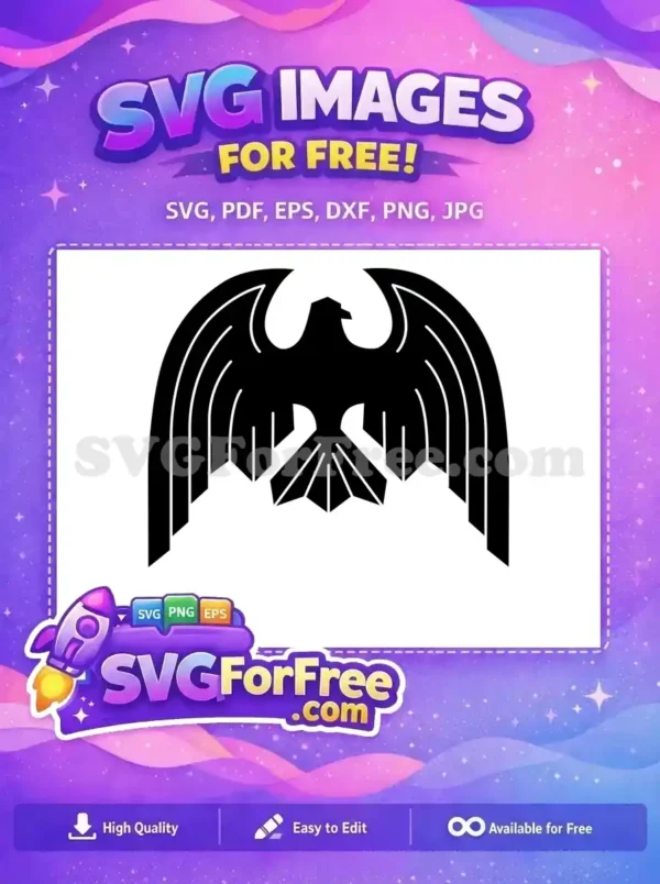 Free Black Majestic Eagle Free Stylized Geometric Wings Powerful Emblem Design Free SVG