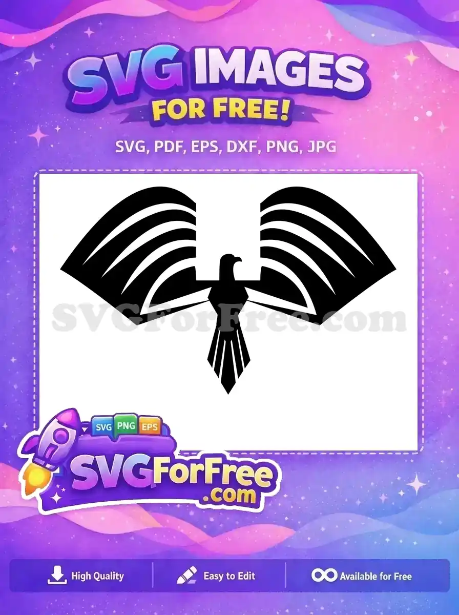 Free Black Strong Eagle Free Stylized Wings Geometric Eagle Design Free SVG