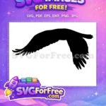 Free Flying Eagle Free Black Silhouette Wing Wildlife Art Free SVG - Instant Download