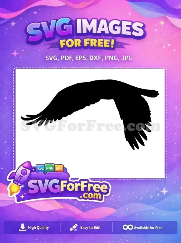 Free Flying Eagle Free Black Silhouette Wing Wildlife Art Free SVG