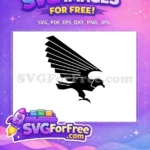 Free Black Eagle Free Striped Wings Powerful Design Free SVG - Instant Download