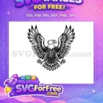 Free Majestic Eagle Free Fierce Outline Patriotic Free SVG - Instant Download