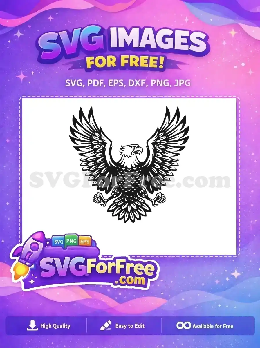 Free Majestic Eagle Free Fierce Outline Patriotic Free SVG