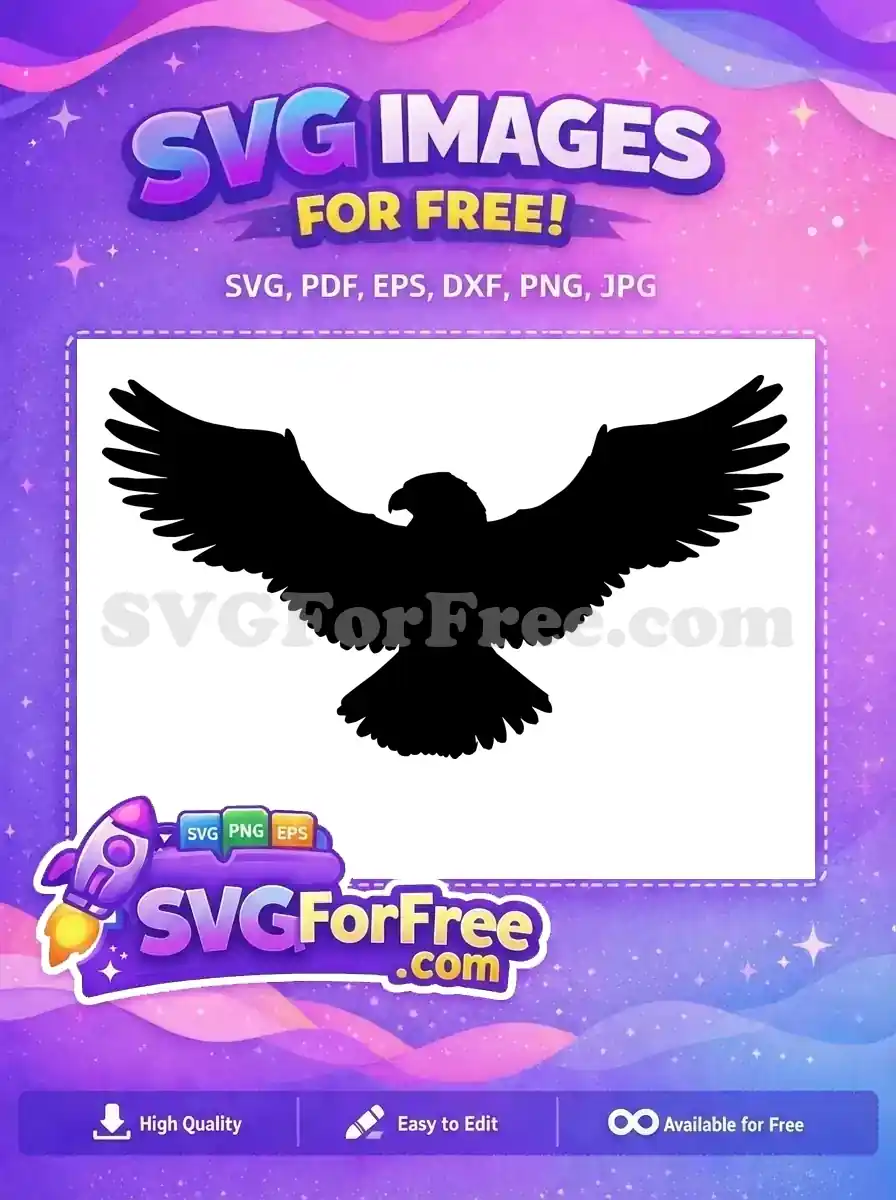 Free flying eagle Free spread wings patriotic design Free SVG
