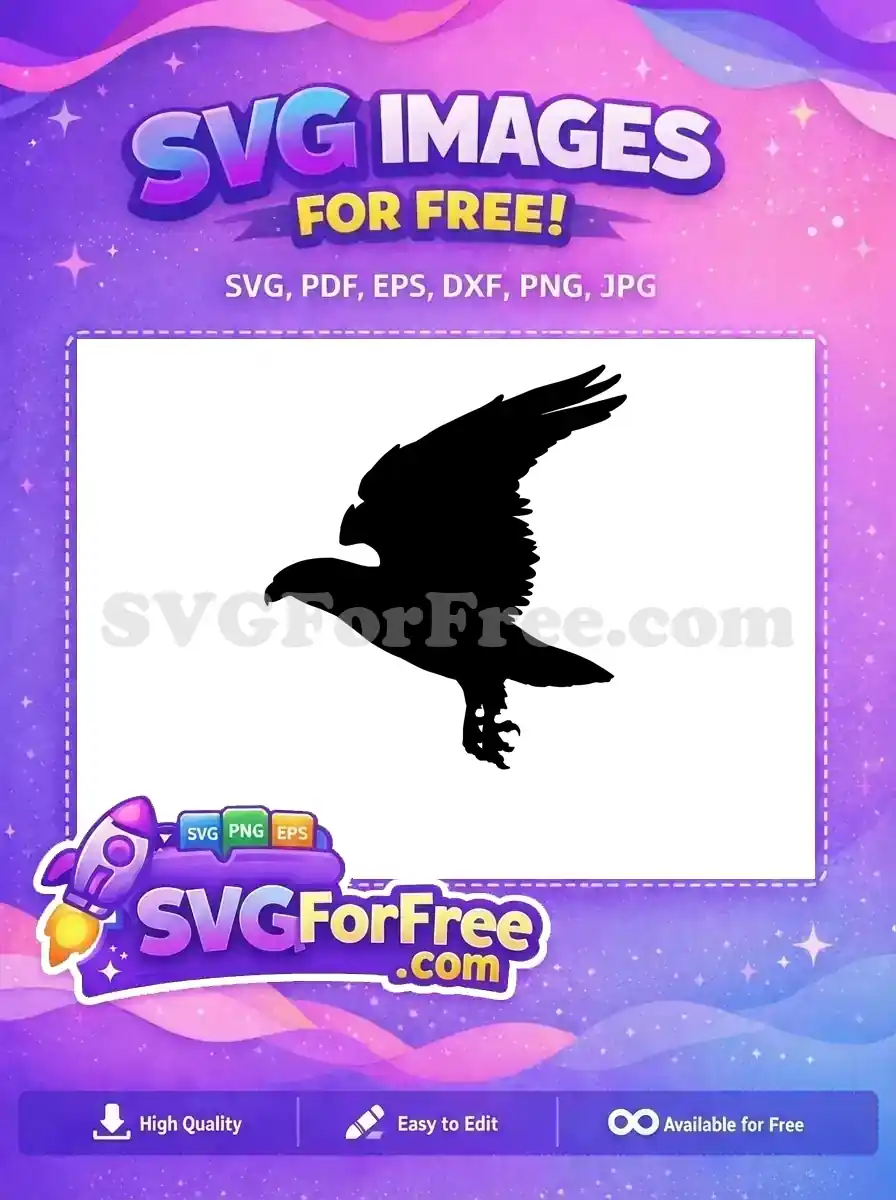 Free majestic flying eagle Free sharp talons spread wildlife vector Free SVG