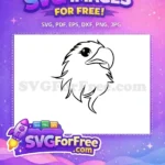 Free Cute Sparkling Eye Free Cartoon Eagle Head Majestic Bird Free SVG - Instant Download