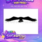 Free Black Eagle Free Flying Silhouette Wildlife Free SVG - Instant Download