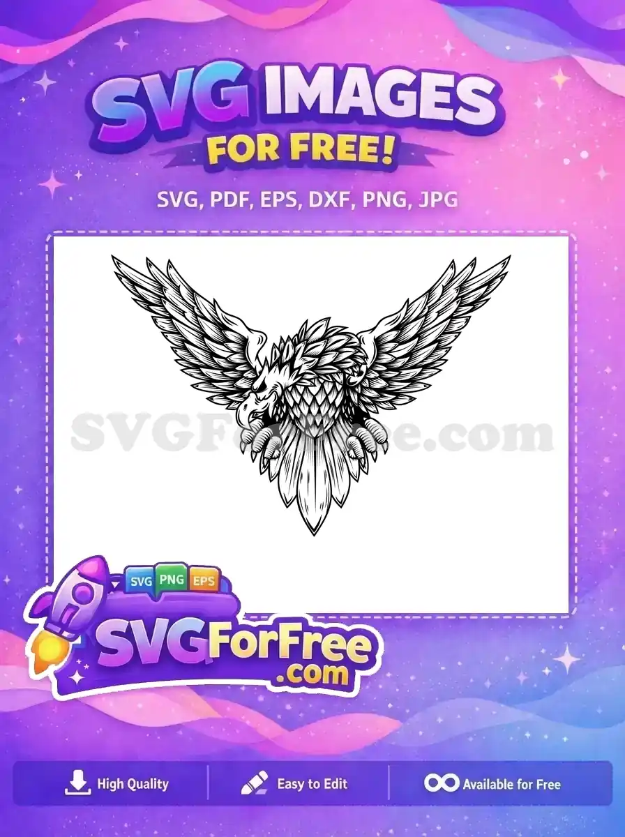 Free Majestic Eagle Free Widespread Wings Patriotic Design Free SVG