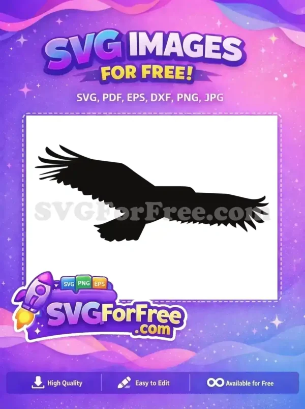 Free Flying Eagle Free Powerful Silhouette Bird Art Free SVG