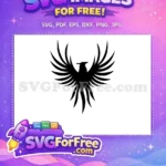 Free Majestic Black Eagle Free Powerful Wings Spread Flying Bird Free SVG - Instant Download